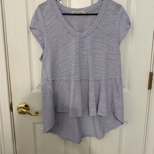 Free People Lavender Short Sleeve Top